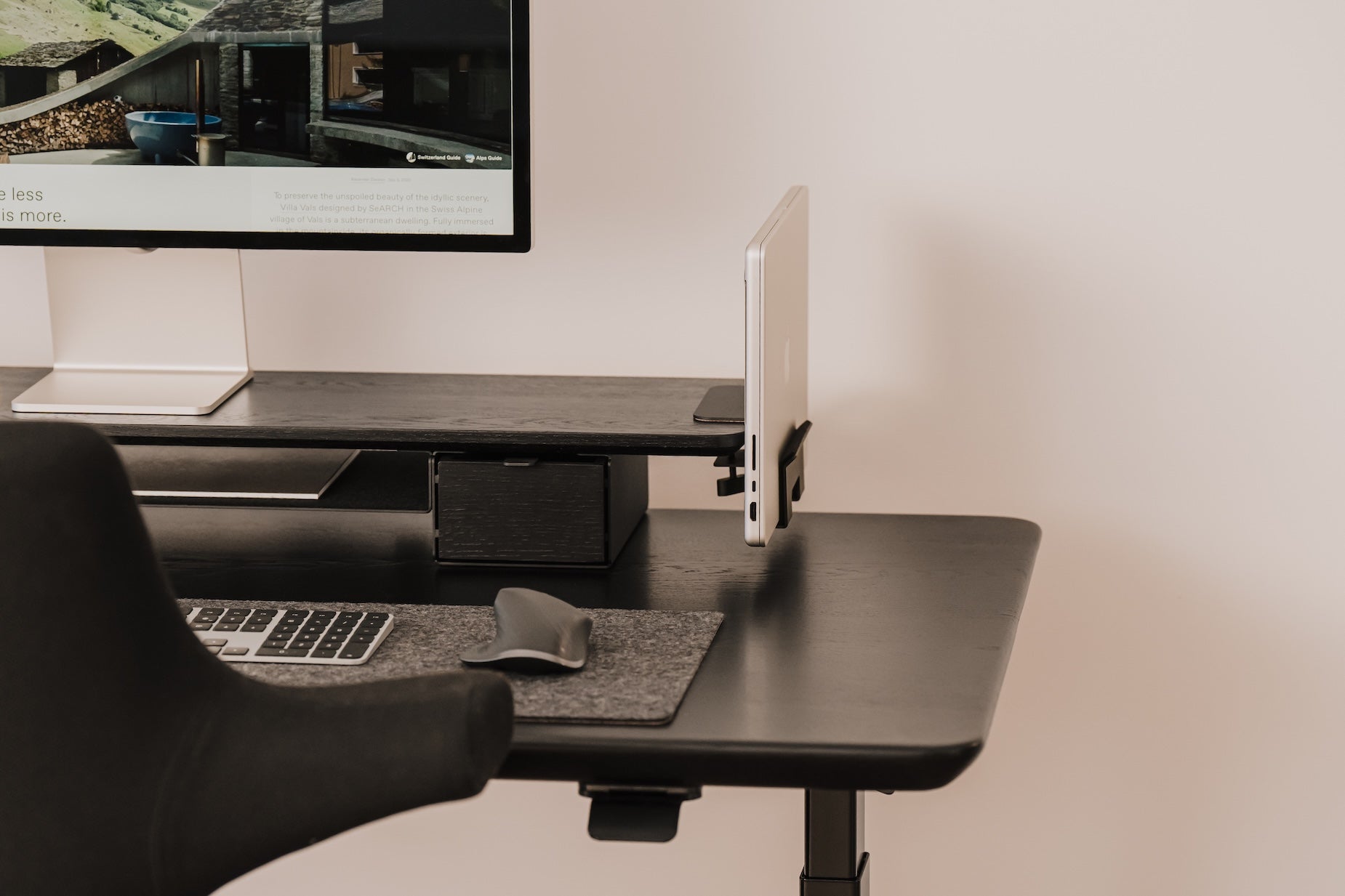 laptop vertical desk shelf mount| black