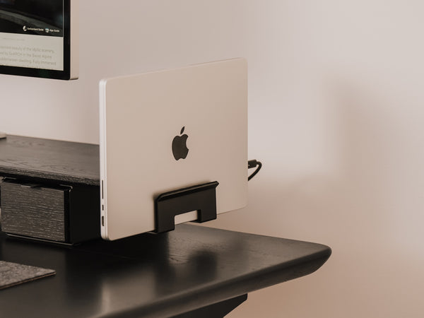 laptop vertical desk shelf mount| black