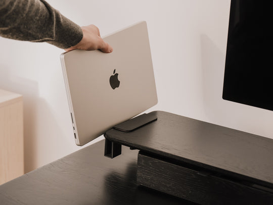 laptop vertical desk shelf mount| black
