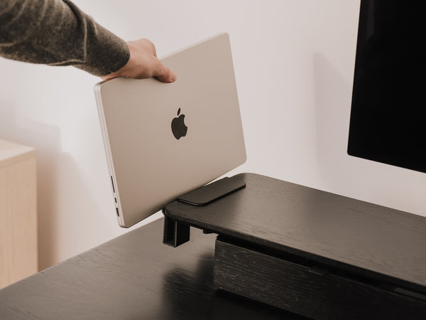 laptop vertical desk shelf mount| black