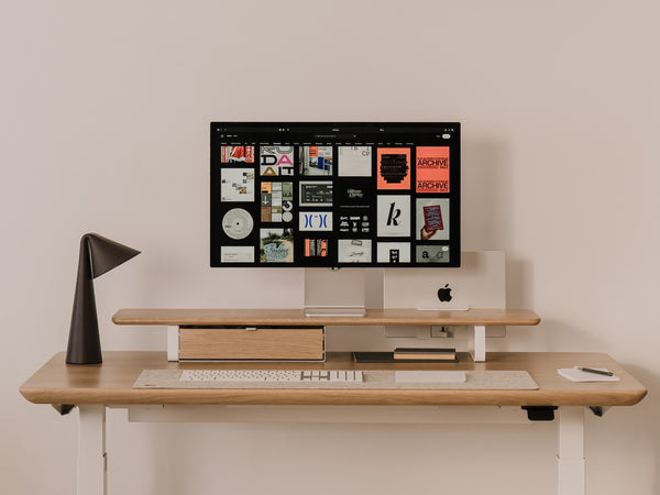 laptop vertical desk shelf mount| white