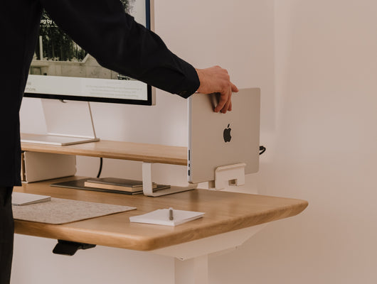 laptop vertical desk shelf mount| white