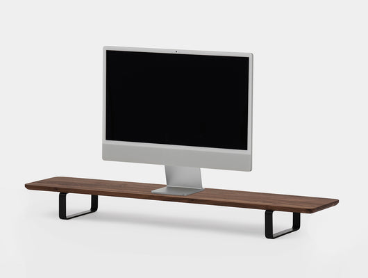 walnut desk shelf with black legs | walnut, black