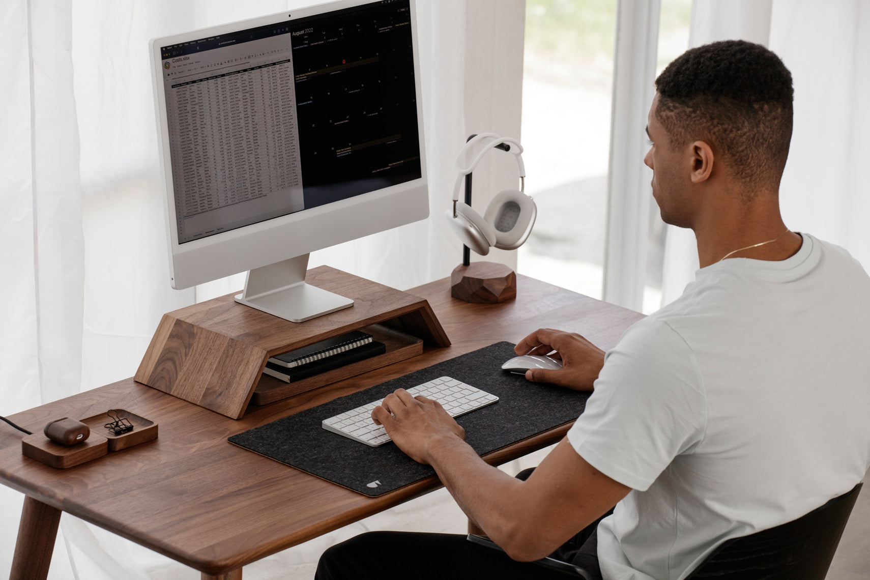 Monitor Stand - Wooden iMac Computer riser