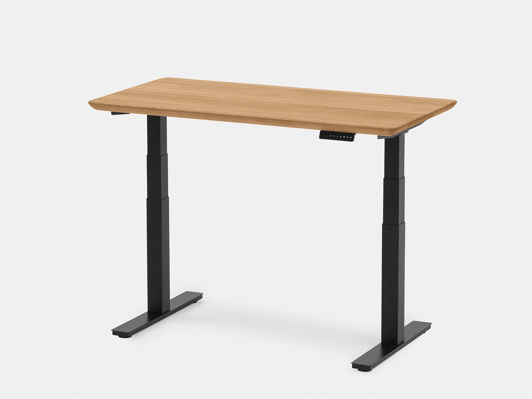 Standing desk with wood outlet top