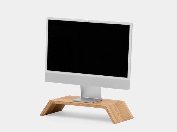 Decowood - Support pour surélever le moniteur de l'écran d'ordinateur en  bois massif ton chêne foncé 50x25cm Hauteur: 8.5 Longueur: 50 Largeur: 25