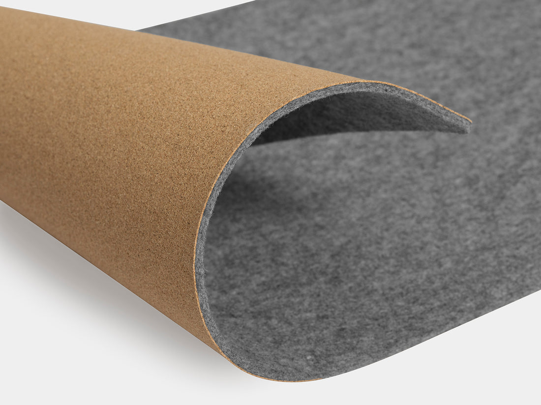 oakywood medium grey felt desk mat closeup | grey, medium