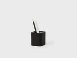 oakywood black wooden cubic pot with pencil | black