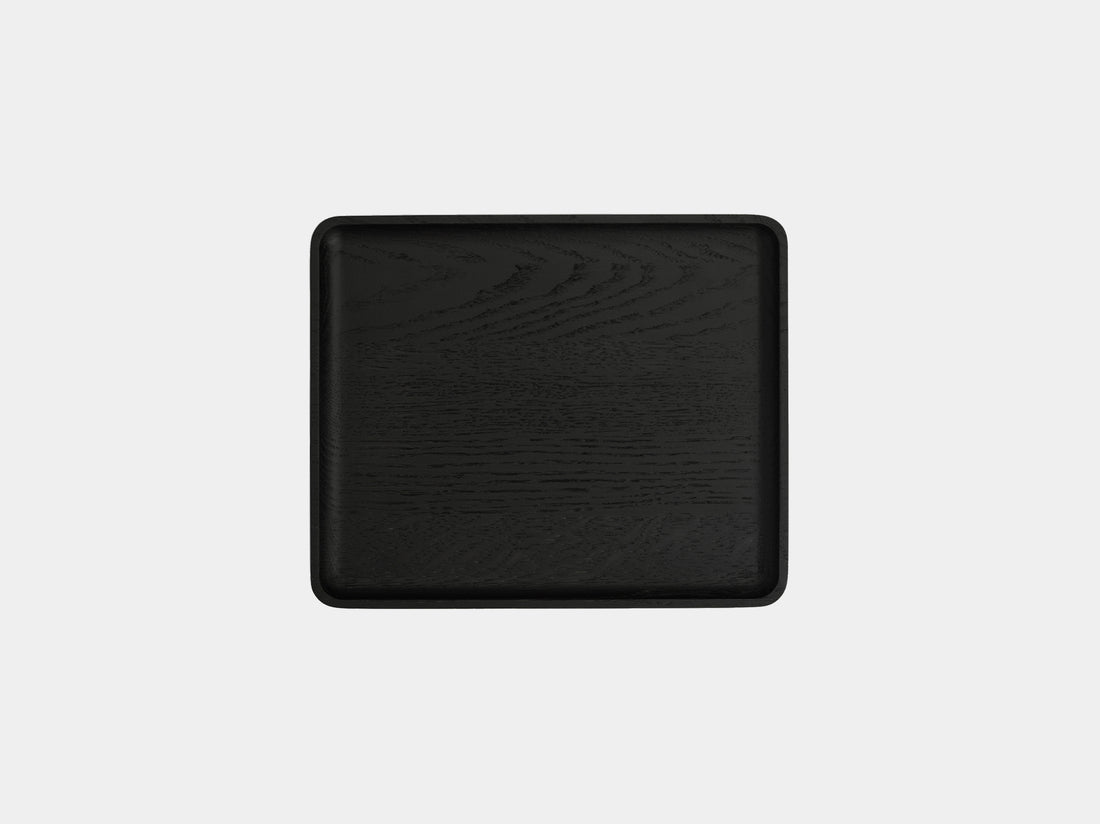 oakywood black wooden tray medium size empty | black, medium