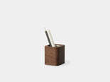 oakywood walnut wooden cubic pot with pencil | walnut