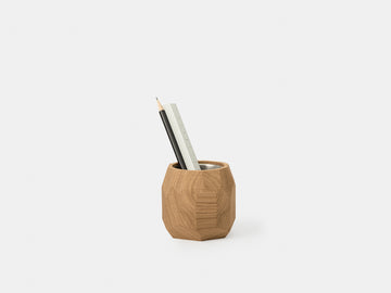 oakywood oak wooden geometric pot with pencil | oak