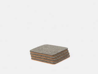 oakywood felt coasters grey | grey