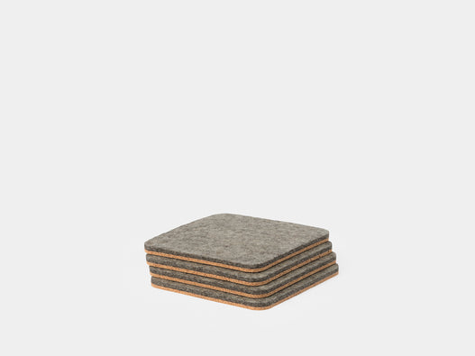 oakywood felt coasters grey | grey