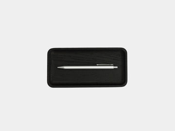 oakyblocks black wooden tray large size top view | black