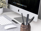 Geometric wooden pen holder |-